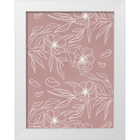 Floral Wallpaper 2 White Modern Wood Framed Art Print by Prime, Marcus