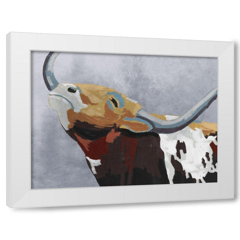Wandering Bull White Modern Wood Framed Art Print by Prime, Marcus