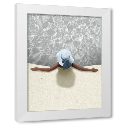 Relaxing By The Pool White Modern Wood Framed Art Print by Prime, Marcus