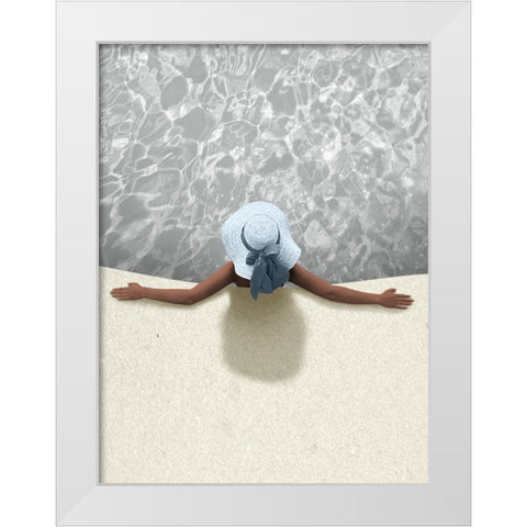 Relaxing By The Pool White Modern Wood Framed Art Print by Prime, Marcus