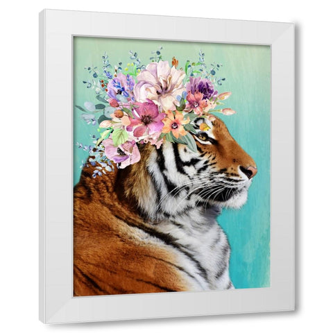 Madam Tigress White Modern Wood Framed Art Print by Prime, Marcus