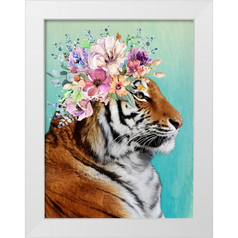 Madam Tigress White Modern Wood Framed Art Print by Prime, Marcus