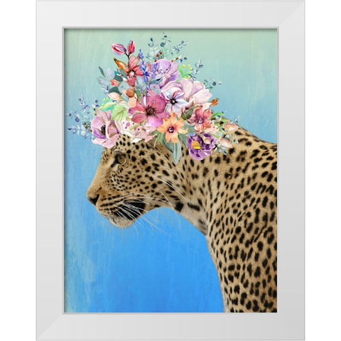 Leopard Beauty White Modern Wood Framed Art Print by Prime, Marcus