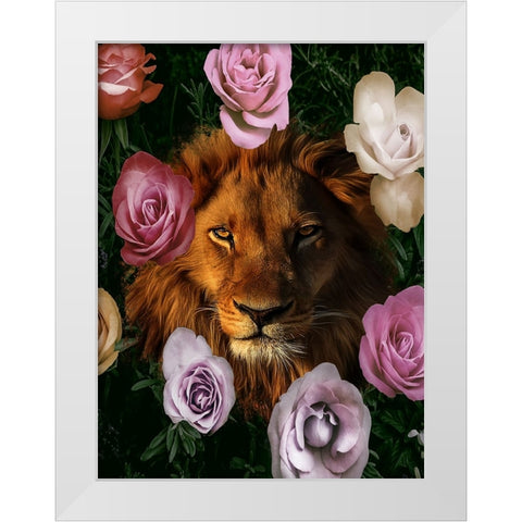 Peeking Through Floral White Modern Wood Framed Art Print by Prime, Marcus