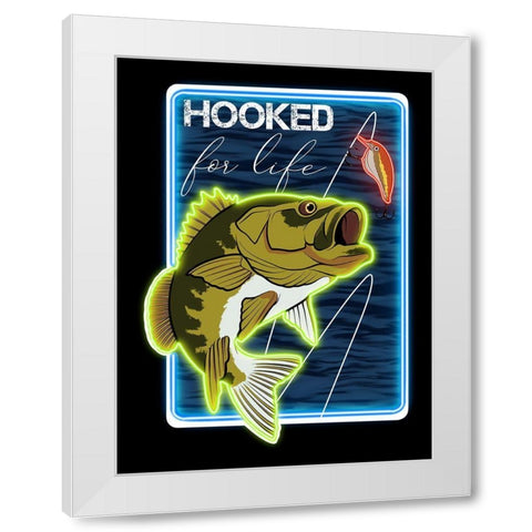Hooked For Life White Modern Wood Framed Art Print by Prime, Marcus