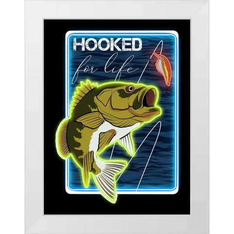 Hooked For Life White Modern Wood Framed Art Print by Prime, Marcus