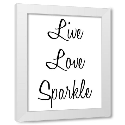 Love Sparkle White Modern Wood Framed Art Print by Prime, Marcus