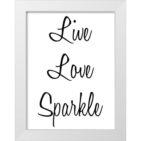 Love Sparkle White Modern Wood Framed Art Print by Prime, Marcus