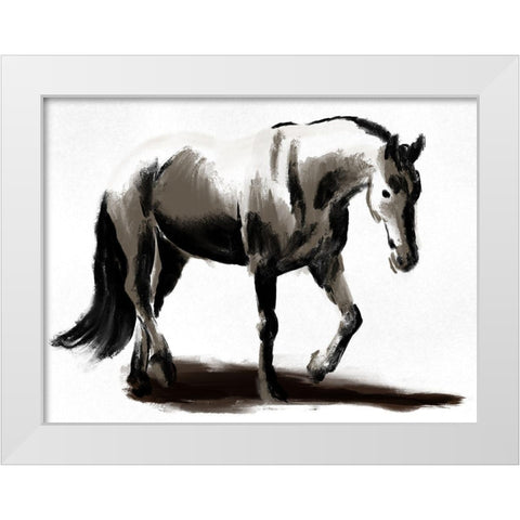 Artistic Horse White Modern Wood Framed Art Print by Prime, Marcus