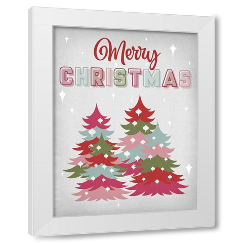 Merry Christmas White Modern Wood Framed Art Print by Prime, Marcus