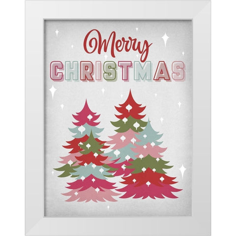 Merry Christmas White Modern Wood Framed Art Print by Prime, Marcus
