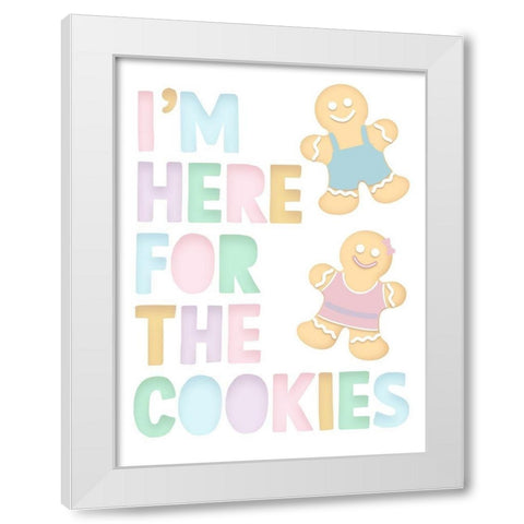 Here For The Cookies White Modern Wood Framed Art Print by Prime, Marcus