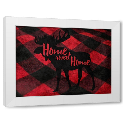 Flannel Moose White Modern Wood Framed Art Print by Prime, Marcus