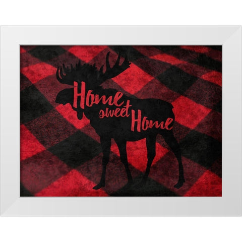 Flannel Moose White Modern Wood Framed Art Print by Prime, Marcus