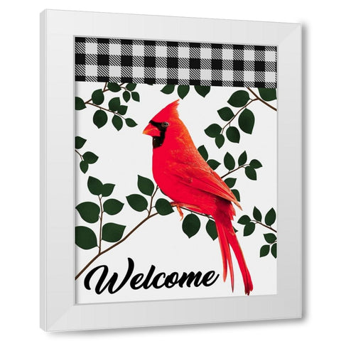 Welcoming Cardinal White Modern Wood Framed Art Print by Prime, Marcus