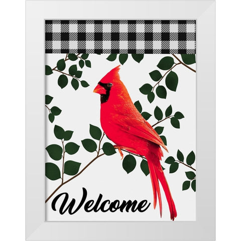 Welcoming Cardinal White Modern Wood Framed Art Print by Prime, Marcus