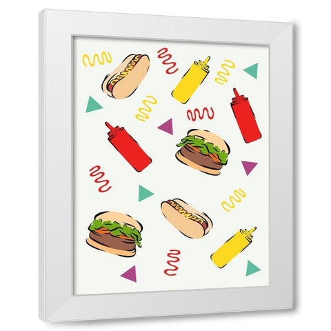 BBQ Fun White Modern Wood Framed Art Print by Prime, Marcus