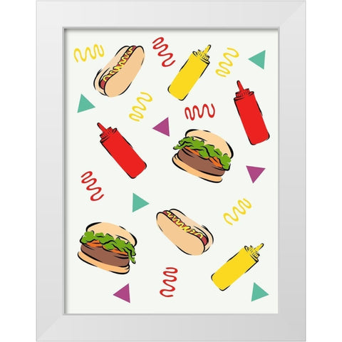 BBQ Fun White Modern Wood Framed Art Print by Prime, Marcus