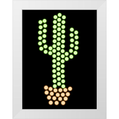 Cactus Glow White Modern Wood Framed Art Print by Prime, Marcus