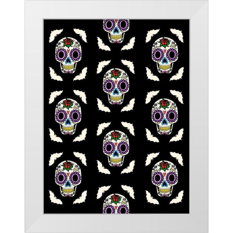 Calavera Walls White Modern Wood Framed Art Print by Prime, Marcus