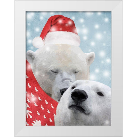 Snowy Kisses White Modern Wood Framed Art Print by Prime, Marcus