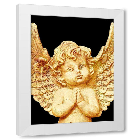 Golden Angel White Modern Wood Framed Art Print by Prime, Marcus