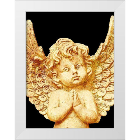 Golden Angel White Modern Wood Framed Art Print by Prime, Marcus
