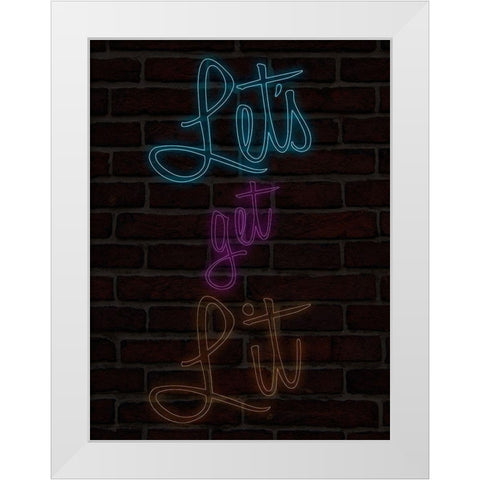 Lets Get Lit White Modern Wood Framed Art Print by Prime, Marcus