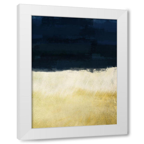 Gold Indigo Shuffle White Modern Wood Framed Art Print by Prime, Marcus