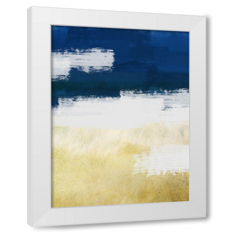 Gold Indigo Shuffle 2 White Modern Wood Framed Art Print by Prime, Marcus