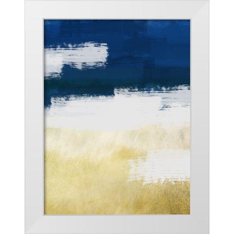 Gold Indigo Shuffle 2 White Modern Wood Framed Art Print by Prime, Marcus