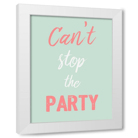 Party Hard White Modern Wood Framed Art Print by Prime, Marcus