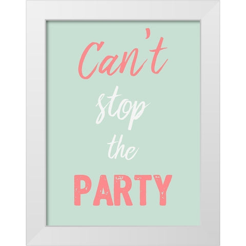 Party Hard White Modern Wood Framed Art Print by Prime, Marcus
