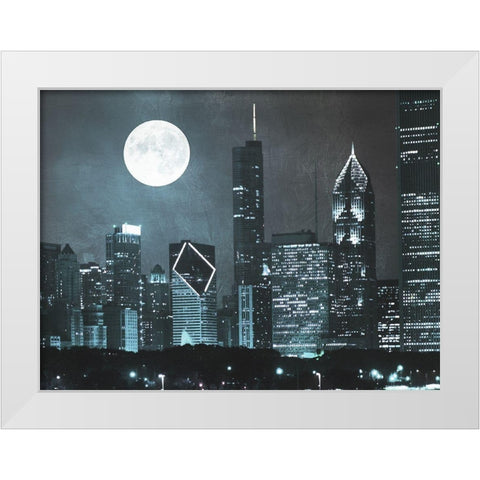 Moonlit Chicago 2 White Modern Wood Framed Art Print by Prime, Marcus
