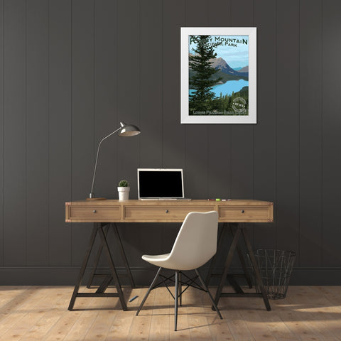 Rocky Mountains White Modern Wood Framed Art Print by Prime, Marcus