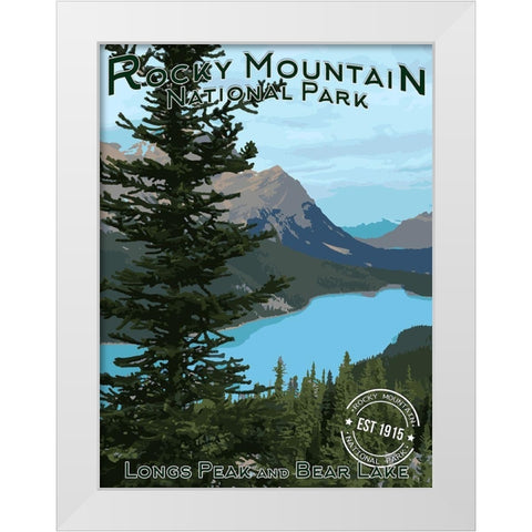 Rocky Mountains White Modern Wood Framed Art Print by Prime, Marcus