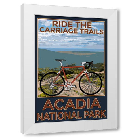 Acadia Trails White Modern Wood Framed Art Print by Prime, Marcus