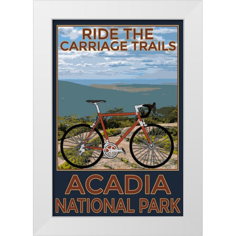 Acadia Trails White Modern Wood Framed Art Print by Prime, Marcus