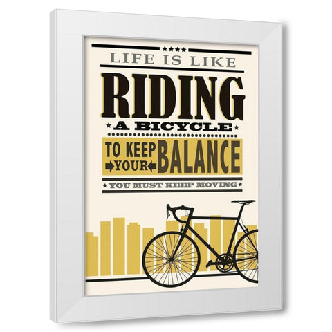 Balanced Riding White Modern Wood Framed Art Print by Prime, Marcus