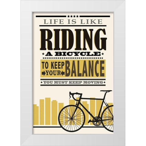 Balanced Riding White Modern Wood Framed Art Print by Prime, Marcus