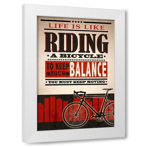 Balanced Riding 2 White Modern Wood Framed Art Print by Prime, Marcus