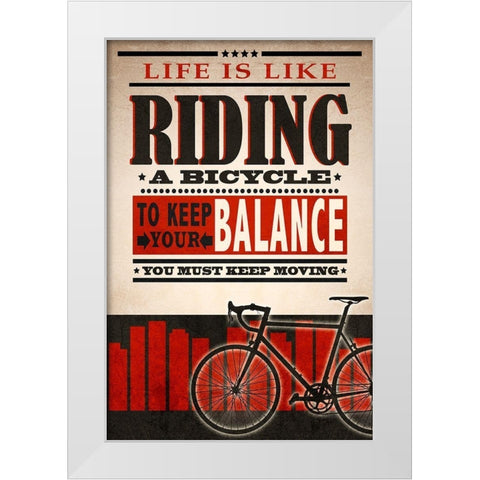 Balanced Riding 2 White Modern Wood Framed Art Print by Prime, Marcus