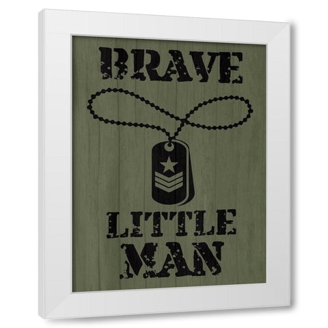Brave Little Man White Modern Wood Framed Art Print by Prime, Marcus