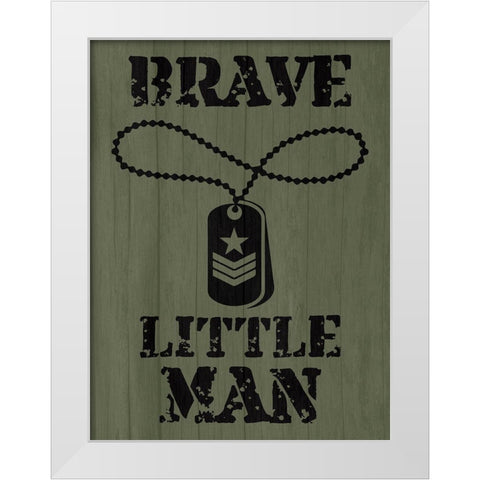 Brave Little Man White Modern Wood Framed Art Print by Prime, Marcus