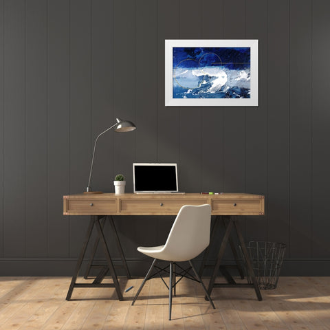 Indigo Storm 2 White Modern Wood Framed Art Print by Prime, Marcus