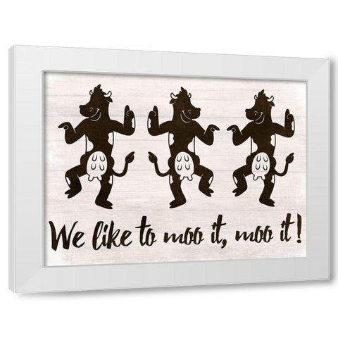 Moo It Moo it White Modern Wood Framed Art Print by Prime, Marcus