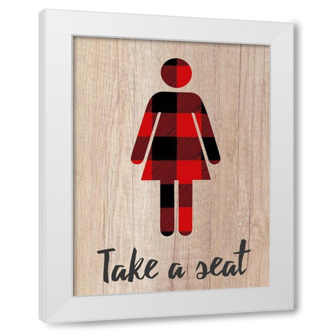 Take A Seat White Modern Wood Framed Art Print by Prime, Marcus