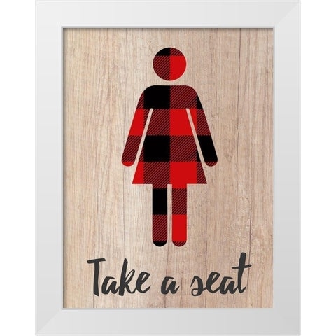 Take A Seat White Modern Wood Framed Art Print by Prime, Marcus