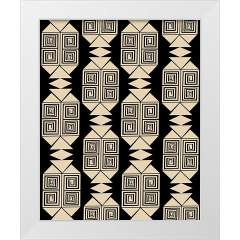 Bogolan Relaxation 1 White Modern Wood Framed Art Print by Prime, Marcus