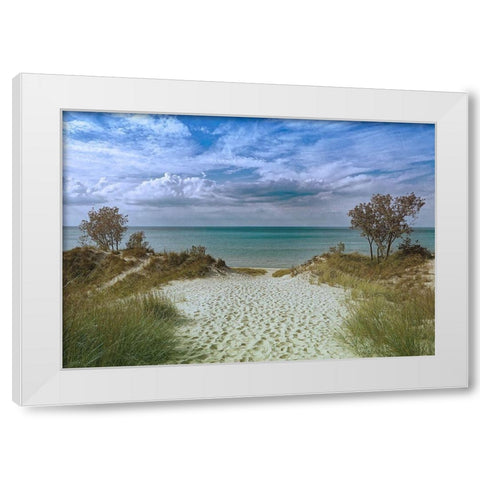 Welcoming Beach White Modern Wood Framed Art Print by Prime, Marcus